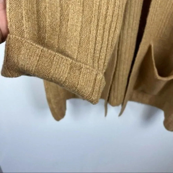 NEW TOPSHOP Oversized Ribbed Open Front Cardigan Sweater Camel Women's Size 12 - Picture 10 of 12